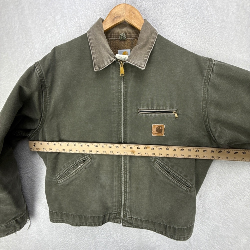 Carhartt Detroit Jacket Blanket Lined Mens XL J76 MOS Moss Green Faded - Picture 6 of 16